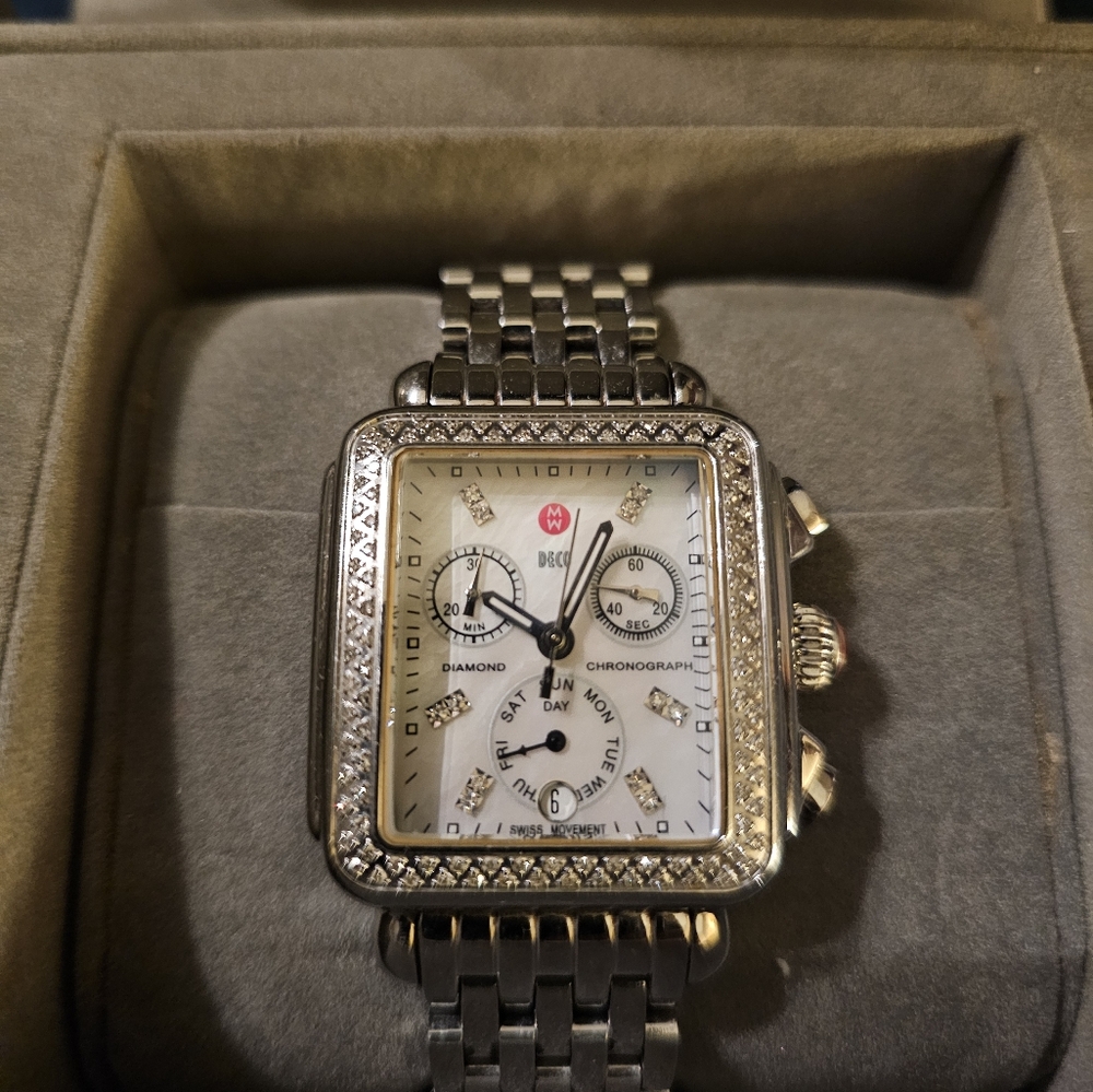 Michele Women's Diamond Deco Day Watch